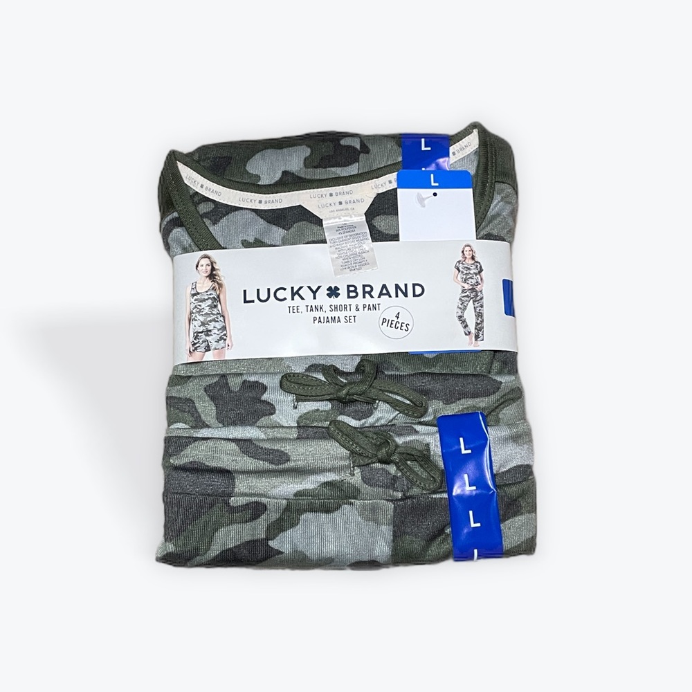 Lucky Brand 4 piece Camo Pajamas Set
